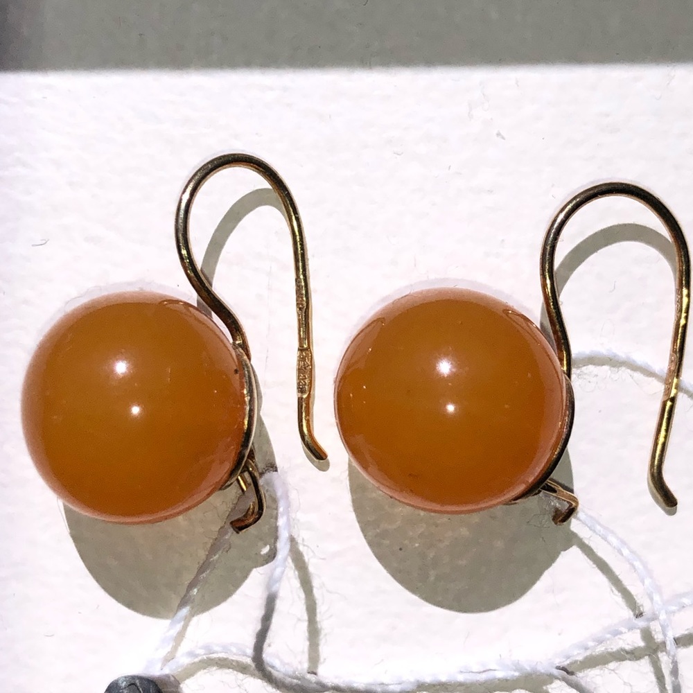 Baltic Amber Earrings Silver 925 Gold Plated Kaliningrad Amber Factory NWT